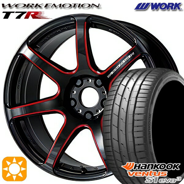 【取付対象】215/40R18 89Y XL ハンコック veNtus S1 evo3 K127 WORK エモーション T7R Kurenai 18インチ 7.5J 5H114.3 サマータイヤホイールセット