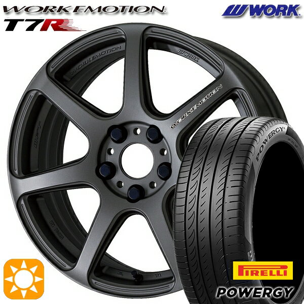 【取付対象】215/45R17 91W XL ピレリ パワジー WORK エモーション T7R マットカーボン 17インチ 7.0J 5H114.3 サマータイヤホイールセット