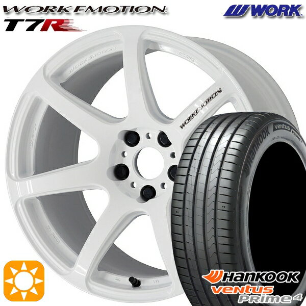 【取付対象】225/60R17 99V ハンコック veNtus PRime4 K135A WORK エモーション T7R ホワイト 17インチ 7.0J 5H114.3 サマータイヤホイールセット