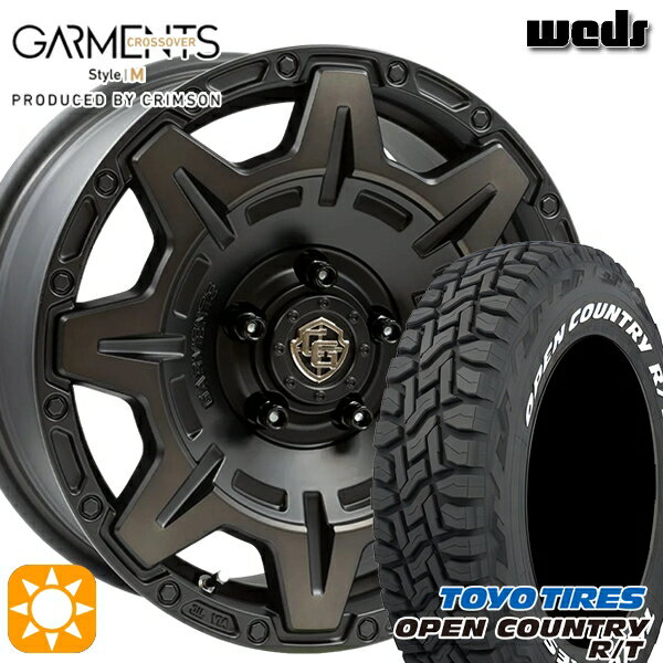【取付対象】エルグランド クロスロード 215/65R16 109/107Q トーヨー オープンカントリー R/T ホワイトレター Weds ガーメンツ スタイルM マットブラッククリア 16インチ 7.0J 5H114.3 サマータイヤホイールセット