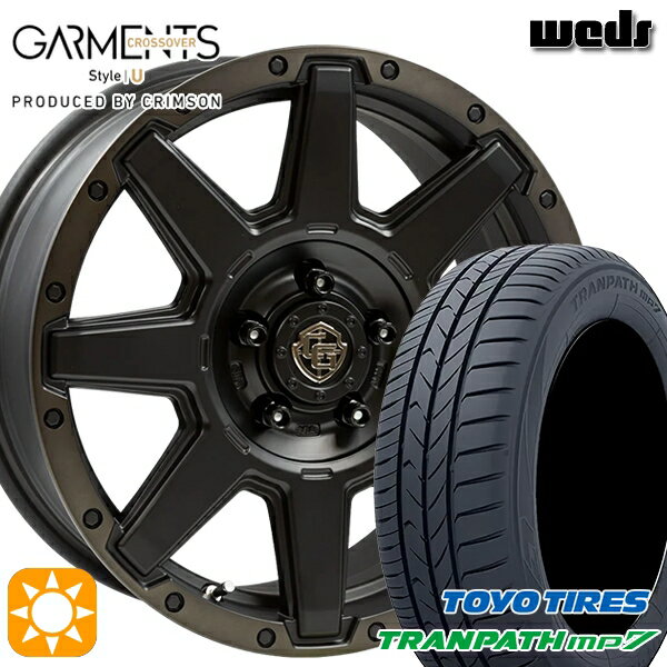 【取付対象】エスティマ ヤリスクロス 215/60R16 95H トーヨー トランパス mp7 Weds ガーメンツ スタイルU マットブラッククリア 16インチ 7.0J 5H114.3 サマータイヤホイールセット