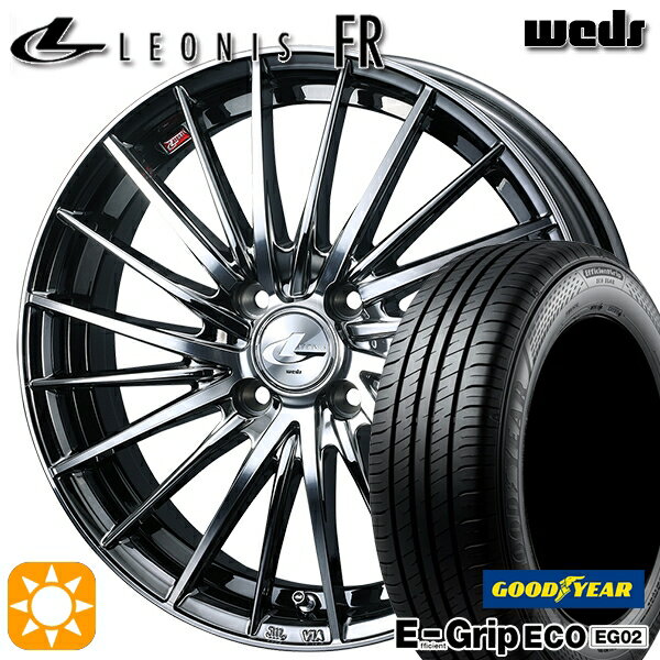 【取付対象】165/50R16 75V グッドイヤー エフィシェントグリップ EG02 Weds レオニス FR BMCMC (ブラックメタルコート ミラーカット) 16インチ 5.0J 4H100 サマータイヤホイールセット