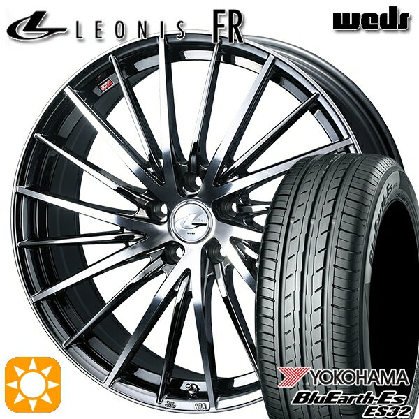 【取付対象】205/55R16 91V ヨコハマ ブルーアース ES32 Weds レオニス FR BMCMC (ブラックメタルコート ミラーカット) 16インチ 6.5J 5H114.3 サマータイヤホイールセット