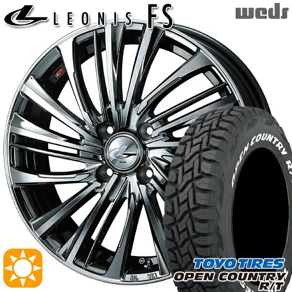 【取付対象】アゲ軽 165/80R14 97/95N LT トーヨー オープンカントリー R/T ホワイトレター Weds レオニス FS BMCMC (ブラックメタルコート/ミラーカット) 14インチ 4.5J 4H100 サマータイヤホイールセット