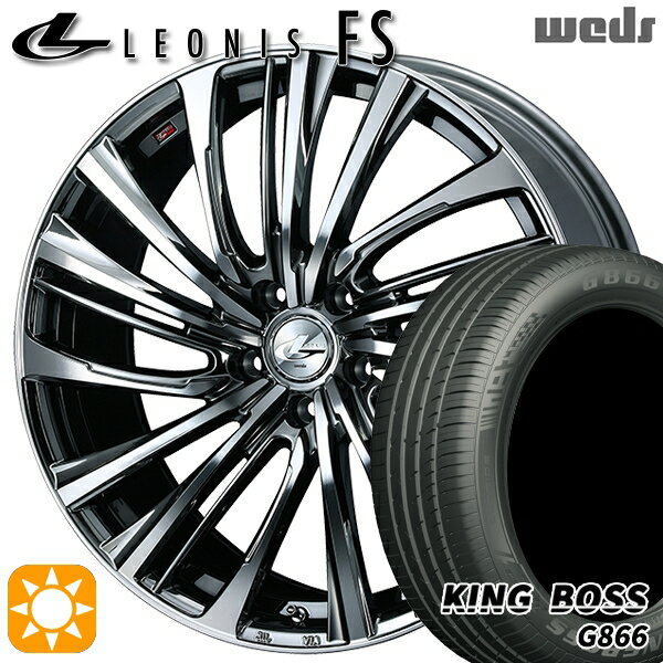 【取付対象】C-HR カローラクロス 225/45R19 92W キングボス G866 Weds レオニス FS BMCMC (ブラックメタルコート/ミラーカット) 19インチ 8.0J 5H114.3 サマータイヤホイールセット