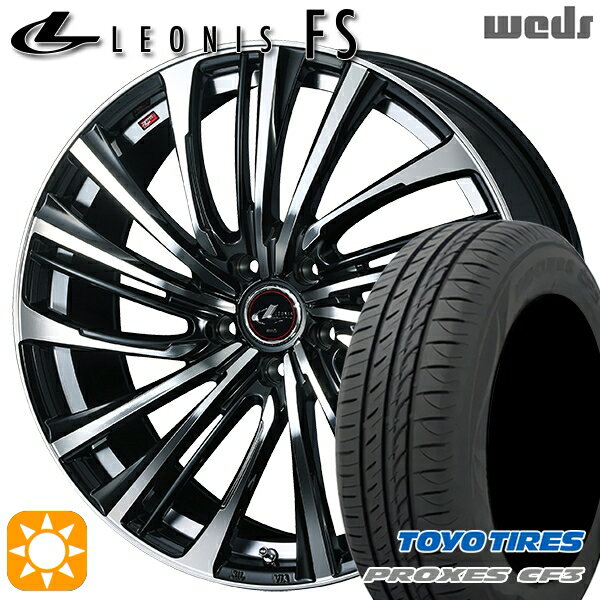 【取付対象】リーフ アクセラ 205/55R16 94V XL トーヨー プロクセス CF3 Weds レオニス FS PBMC (パールブラック/ミラーカット) 16インチ 6.5J 5H114.3 サマータイヤホイールセット