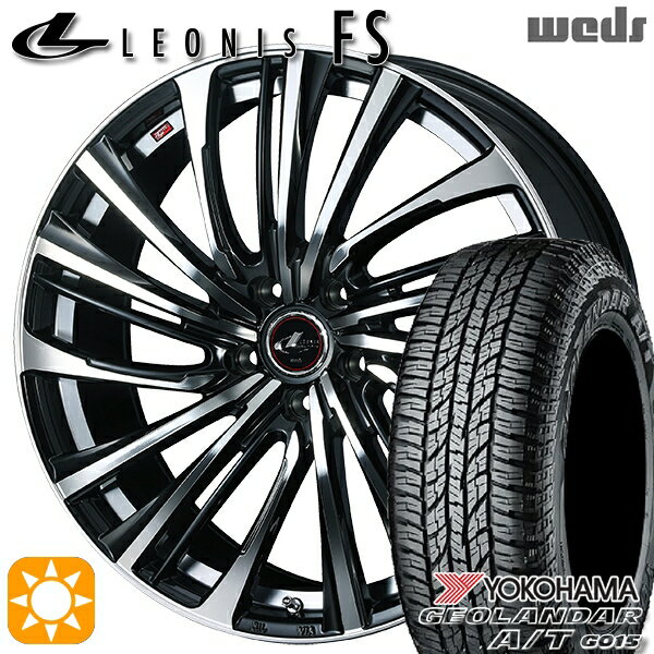 【取付対象】エルグランド クロスロード 215/65R16 98H ヨコハマ ジオランダーA/T G015 Weds レオニス FS PBMC (パールブラック/ミラーカット) 16インチ 6.5J 5H114.3 サマータイヤホイールセット