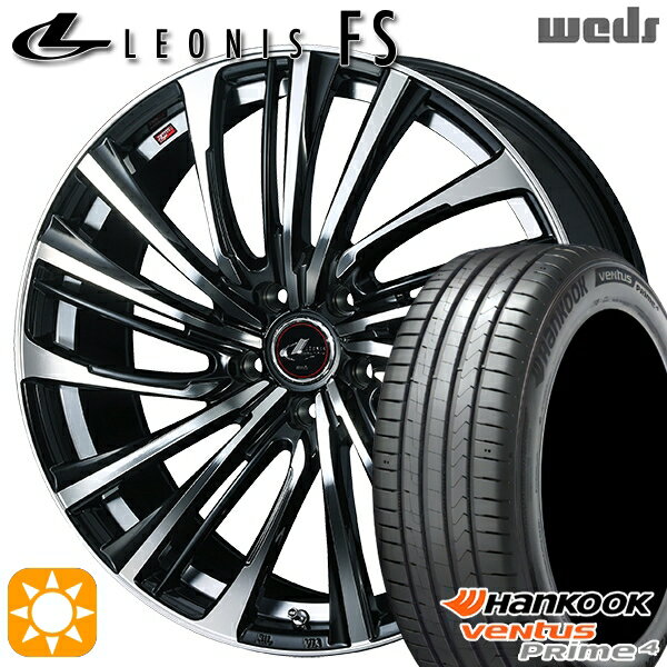 【取付対象】215/50R17 95W XL ハンコック veNtus PRime4 K135 Weds レオニス FS PBMC (パールブラック/ミラーカット) 17インチ 7.0J 5H100 サマータイヤホイールセット