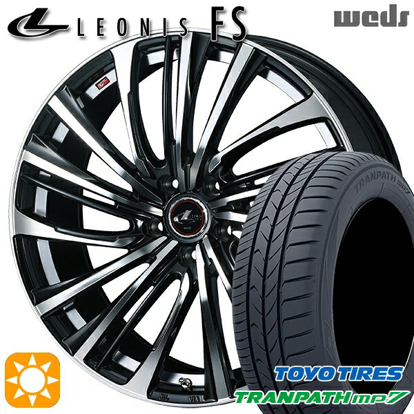 【取付対象】エスティマ ストリーム 205/65R15 94H トーヨー トランパス mp7 Weds レオニス FS PBMC (パールブラック/ミラーカット) 15インチ 6.0J 5H114.3 サマータイヤホイールセット