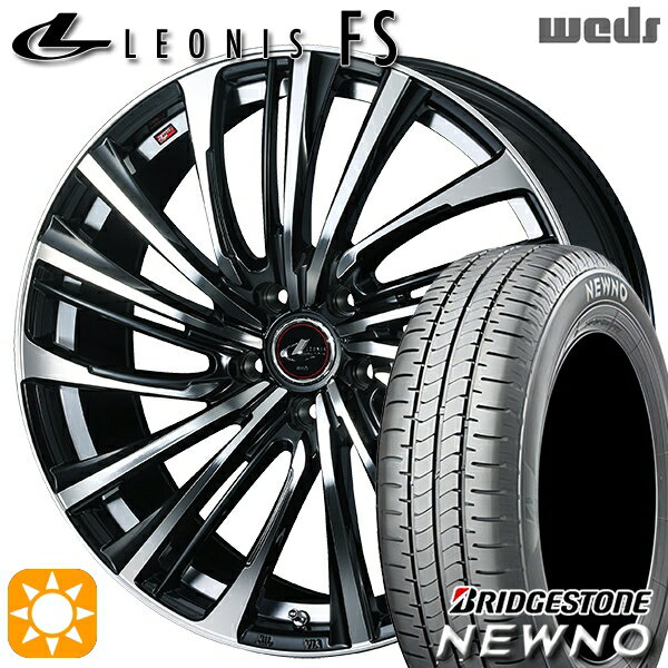 【取付対象】215/60R16 95H ブリヂストン ニューノ Weds レオニス FS PBMC (パールブラック/ミラーカット) 16インチ 6.5J 5H114.3 サマータイヤホイールセット