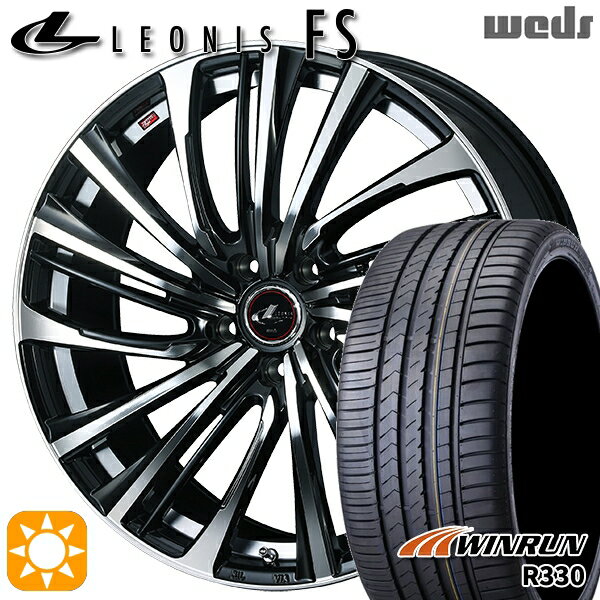【取付対象】ジェイド アクセラ 225/40R18 92W XL ウィンラン R330 Weds レオニス FS PBMC (パールブラック/ミラーカット) 18インチ 7.0J 5H114.3 サマータイヤホイールセット