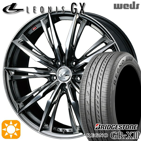 【取付対象】ジェイド アクセラ 225/40R18 92W XL ブリヂストン レグノ GR-X3 Weds レオニス GX BMCMC (ブラックメタルコート/ミラーカット) 18インチ 7.0J 5H114.3 サマータイヤホイールセット