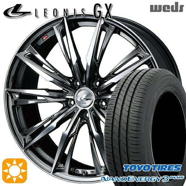 【取付対象】215/45R17 87W トーヨー ナノエナジー3プラス Weds レオニス GX BMCMC (ブラックメタルコート/ミラーカット) 17インチ 7.0J 5H114.3 サマータイヤホイールセット