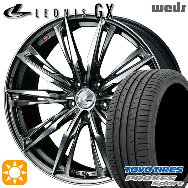 【取付対象】フォレスターSK9/SKE エクストレイル 225/55R17 101Y トーヨー プロクセススポーツ Weds レオニス GX BMCMC (ブラックメタルコート/ミラーカット) 17インチ 7.0J 5H114.3 サマータイヤホイールセット