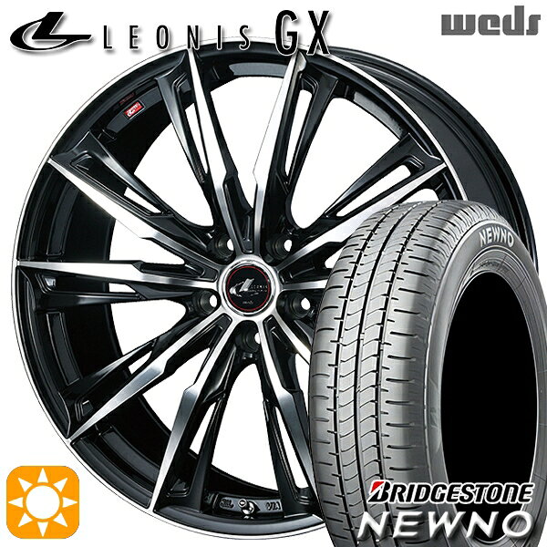 【取付対象】205/60R16 92H ブリヂストン ニューノ Weds レオニス GX PBMC (パールブラック/ミラーカット) 16インチ 6.5J 5H114.3 サマータイヤホイールセット