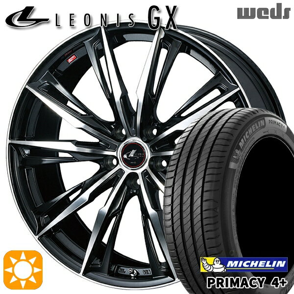 【取付対象】アイシス ノア 215/45R17 91W XL ミシュラン プライマシー4プラス Weds レオニス GX PBMC (パールブラック/ミラーカット) 17インチ 7.0J 5H114.3 サマータイヤホイールセット