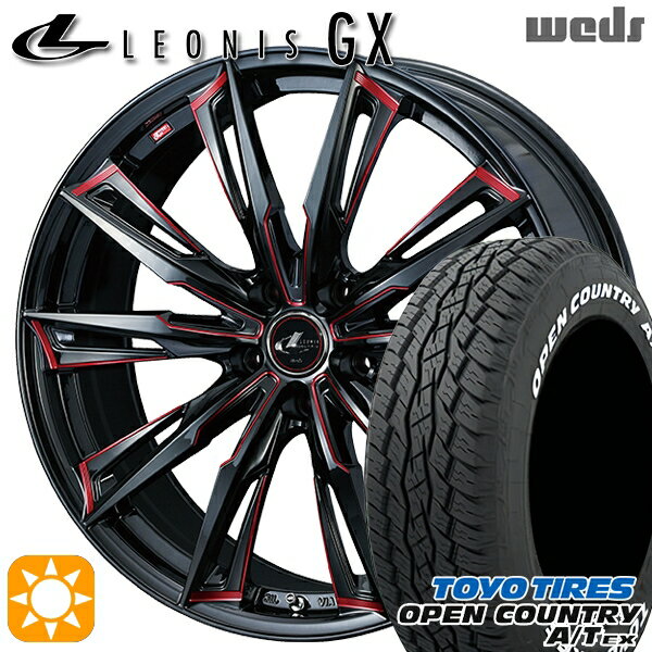 【取付対象】235/60R18 103H トーヨー オープンカントリーA/T EX Weds レオニス GX BK/SC[RED] (ブラック/SCマシニング[レッド]) 18インチ 8.0J 5H114.3 サマータイヤホイールセット