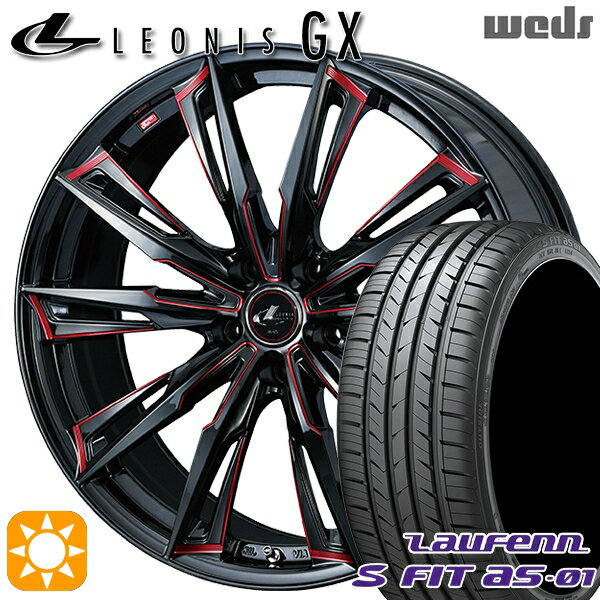 【取付対象】215/55R17 94W ラウフェン S FIT aS-01 LH02 Weds レオニス GX BK/SC[RED] (ブラック/SCマシニング[レッド]) 17インチ 7.0J 5H114.3 サマータイヤホイールセット