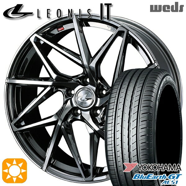 【取付対象】セレナ 215/40R18 89W XL ヨコハマ ブルーアースGT AE51 Weds レオニス IT BMCMC (ブラックメタルコート/ミラーカット) 18インチ 7.0J 5H114.3 サマータイヤホイールセット