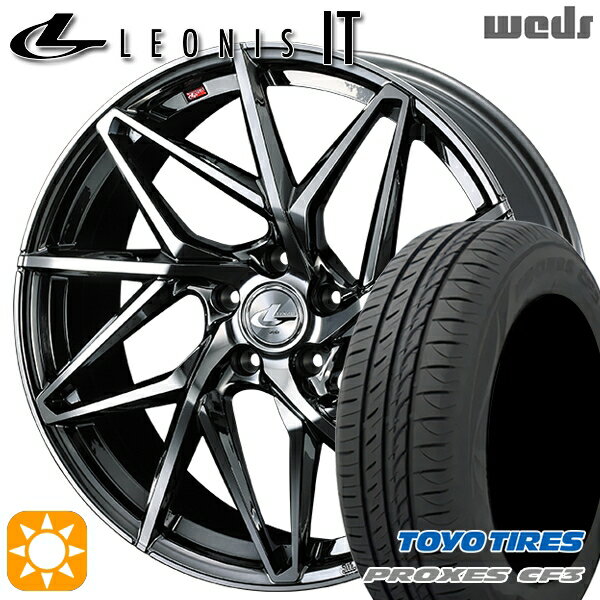 【取付対象】アクセラ アテンザ 215/45R18 93W XL トーヨー プロクセス CF3 Weds レオニス IT BMCMC (ブラックメタルコート/ミラーカット) 18インチ 7.0J 5H114.3 サマータイヤホイールセット
