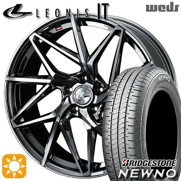 【取付対象】225/55R18 98V ブリヂストン ニューノ Weds レオニス IT BMCMC (ブラックメタルコート/ミラーカット) 18インチ 7.0J 5H114.3 サマータイヤホイールセット