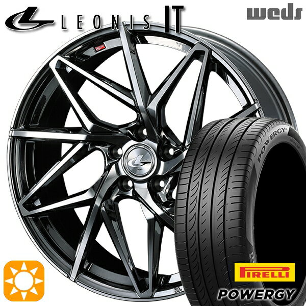 【取付対象】C-HR ヴェゼル 225/50R18 95W ピレリ パワジー Weds レオニス IT BMCMC (ブラックメタルコート/ミラーカット) 18インチ 8.0J 5H114.3 サマータイヤホイールセット