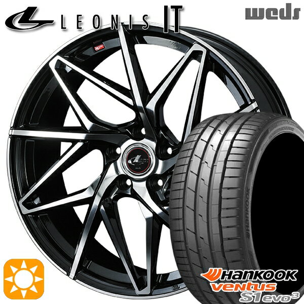 【18日限定!ダイヤモンド会員限定P13倍!】 225/35R20 93Y XL ハンコック veNtus S1 evo3 K127 Weds レオニス IT PBMC (パールブラック/ミラーカット) 20インチ 8.5J 5H114.3 サマータイヤホイールセット