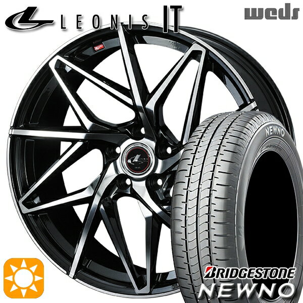 【取付対象】225/55R18 98V ブリヂストン ニューノ Weds レオニス IT PBMC (パールブラック/ミラーカット) 18インチ 8.0J 5H114.3 サマータイヤホイールセット