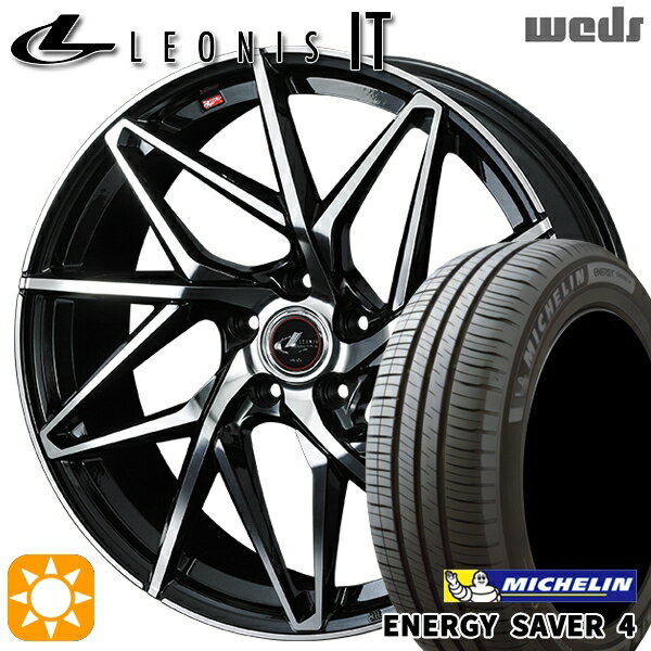 【取付対象】プリウス カローラ 195/65R15 95H XL ミシュラン エナジーセイバー4 Weds レオニス IT PBMC (パールブラック/ミラーカット) 15インチ 6.0J 5H100 サマータイヤホイールセット