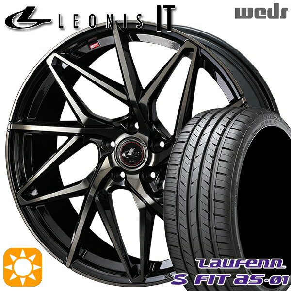 【取付対象】225/40R18 92W XL ラウフェン S FIT aS-01 LH02 Weds レオニス IT PBMC/TI (パールブラック ミラーカット/チタントップ) 18インチ 7.0J 5H114.3 サマータイヤホイールセット