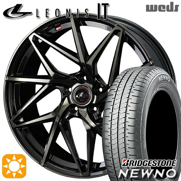 【取付対象】205/60R16 92H ブリヂストン ニューノ Weds レオニス IT PBMC/TI (パールブラック ミラーカット/チタントップ) 16インチ 6.5J 5H114.3 サマータイヤホイールセット