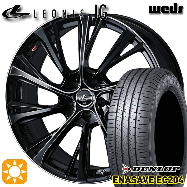 【取付対象】エスティマ ヤリスクロス 215/60R16 95H ダンロップ エナセーブ EC204 Weds ウェッズ レオニス JG BK/SC 16インチ 6.5J 5H114.3 サマータイヤホイールセット