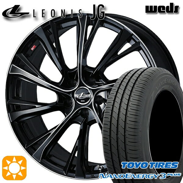 【取付対象】エスティマ ヤリスクロス 215/60R16 95H トーヨー ナノエナジー3プラス Weds ウェッズ レオニス JG BK/SC 16インチ 6.5J 5H114.3 サマータイヤホイールセット