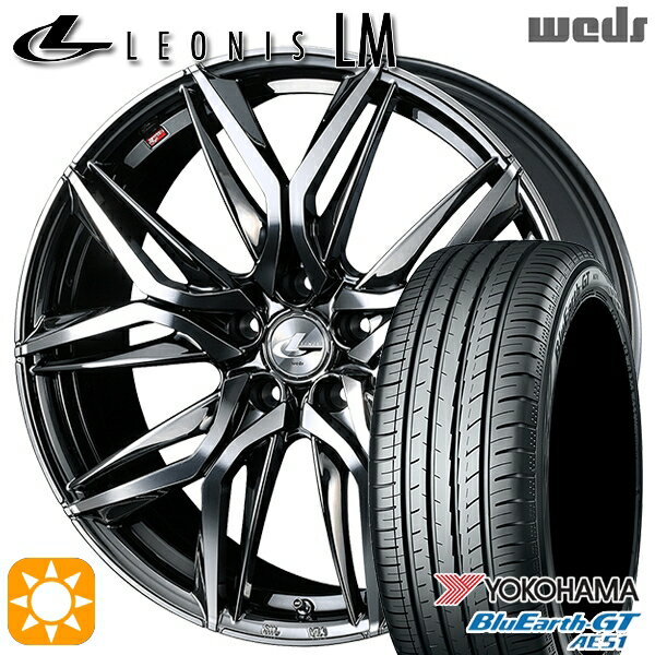 【取付対象】セレナ 215/40R18 89W XL ヨコハマ ブルーアースGT AE51 Weds レオニス LM BMCMC (ブラックメタルコート/ミラーカット) 18インチ 7.0J 5H114.3 サマータイヤホイールセット