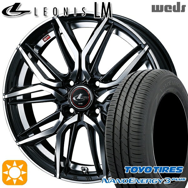 【取付対象】195/45R16 80W トーヨー ナノエナジー3プラス Weds レオニス LM PBMC (パールブラック/ミラーカット) 16インチ 6.0J 4H100 サマータイヤホイールセット