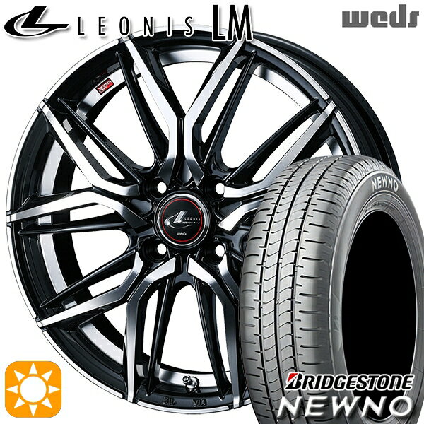 【取付対象】195/45R16 84V ブリヂストン ニューノ Weds レオニス LM PBMC (パールブラック/ミラーカット) 16インチ 6.0J 4H100 サマータイヤホイールセット