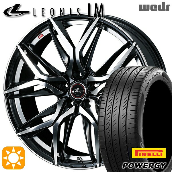 【取付対象】ヴェゼル オデッセイ 215/60R16 95H ピレリ パワジー Weds レオニス LM PBMC (パールブラック/ミラーカット) 16インチ 6.5J 5H114.3 サマータイヤホイールセット