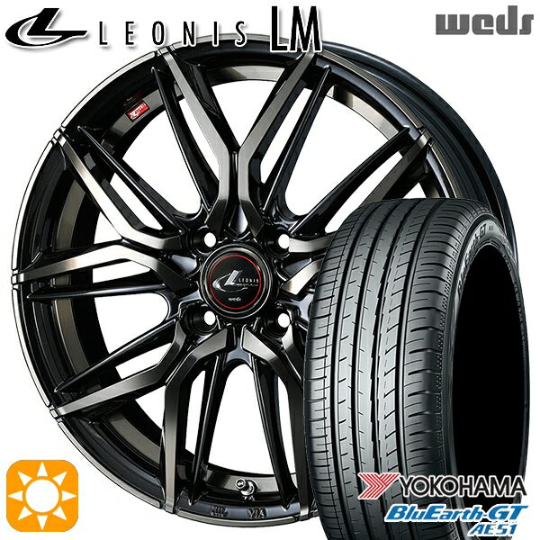 最大2,000円OFFクーポン★185/55R16 83V ヨコハマ ブルーアースGT AE51 Weds レオニス LM PBMC/TI (パールブラック ミラーカット/チタントップ) 16インチ 6.0J 4H100 サマータイヤホイールセット