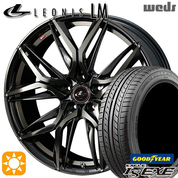 【取付対象】セレナ 215/40R18 89W XL グッドイヤー イーグル LSEXE Weds レオニス LM PBMC/TI (パールブラック ミラーカット/チタントップ) 18インチ 7.0J 5H114.3 サマータイヤホイールセット