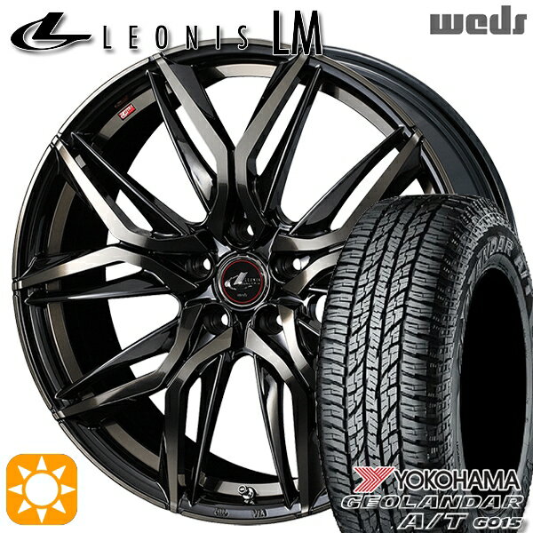 【取付対象】デリカD5 215/70R16 100H ヨコハマ ジオランダー A/T G015 Weds レオニス LM PBMC/TI (パールブラック ミラーカット/チタントップ) 16インチ 6.5J 5H114.3 サマータイヤホイールセット