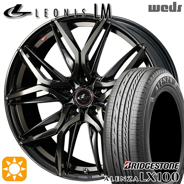 最大2,000円OFFクーポン★レクサスNX 235/55R18 100V ブリヂストン アレンザ LX100 Weds レオニス LM PBMC/TI (パールブラック ミラーカット/チタントップ) 18インチ 7.0J 5H114.3 サマータイヤホイールセット