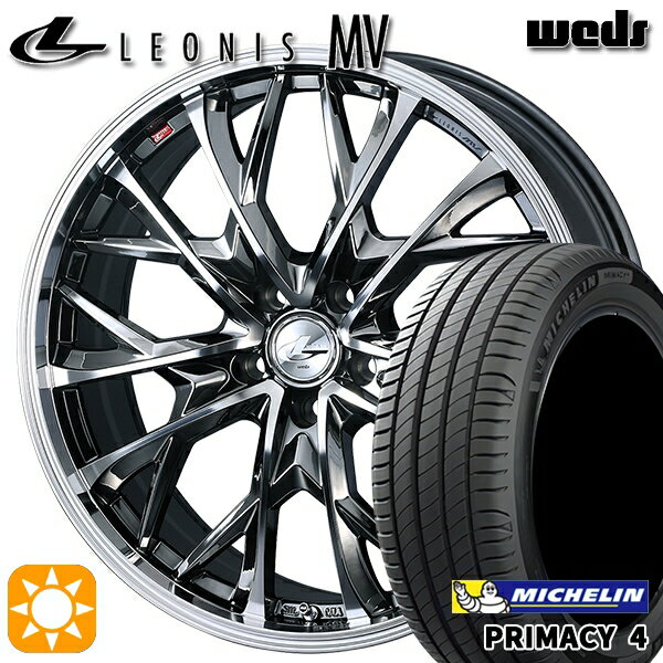 【取付対象】205/55R16 91W ミシュラン プライマシー4 Weds レオニス MV BMCMC (ブラックメタルコート ミラーカット) 16インチ 6.5J 5H114.3 サマータイヤホイールセット
