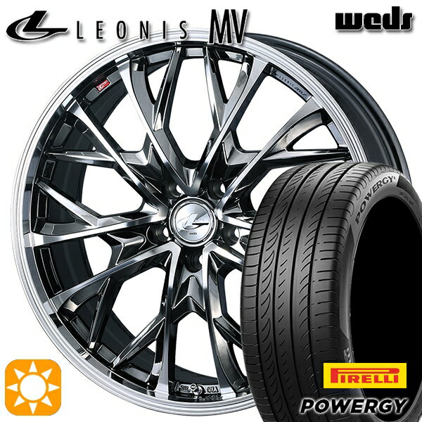 【取付対象】205/50R17 93W XL ピレリ パワジー Weds レオニス MV BMCMC (ブラックメタルコート ミラーカット) 17インチ 7.0J 5H114.3 サマータイヤホイールセット