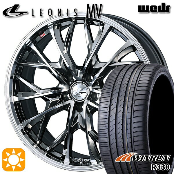 【取付対象】225/35R19 88W XL ウィンラン R330 Weds レオニス MV BMCMC (ブラックメタルコート ミラーカット) 19インチ 7.5J 5H114.3 サマータイヤホイールセット