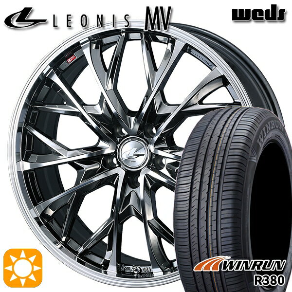 【取付対象】225/60R18 104V XL ウィンラン R380 Weds レオニス MV BMCMC (ブラックメタルコート ミラーカット) 18インチ 7.0J 5H114.3 サマータイヤホイールセット