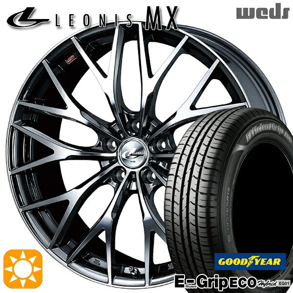 【取付対象】レガシィB4 エクシーガ 215/50R17 91V グッドイヤー エフィシェントグリップ エコ EG01 Weds レオニス MX BMCMC (ブラックメタルコート ミラーカット) 17インチ 7.0J 5H100 サマータイヤホイールセット