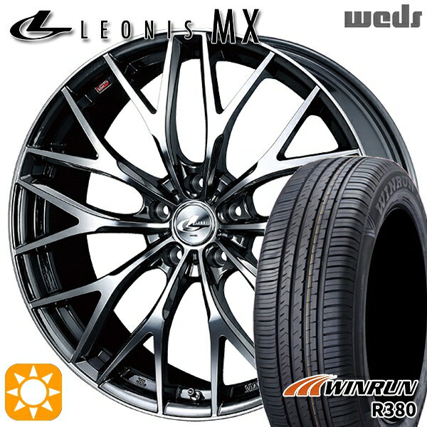 【取付対象】C-HR カローラクロス 215/60R17 96V ウィンラン R380 Weds レオニス MX BMCMC (ブラックメタルコート ミラーカット) 17インチ 7.0J 5H114.3 サマータイヤホイールセット