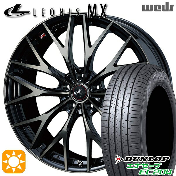 【取付対象】ヴェゼル オデッセイ 215/60R16 95H ダンロップ エナセーブ EC204 Weds レオニス MX PBMC/TI (パールブラック ミラーカット/チタントップ) 16インチ 6.5J 5H114.3 サマータイヤホイールセット