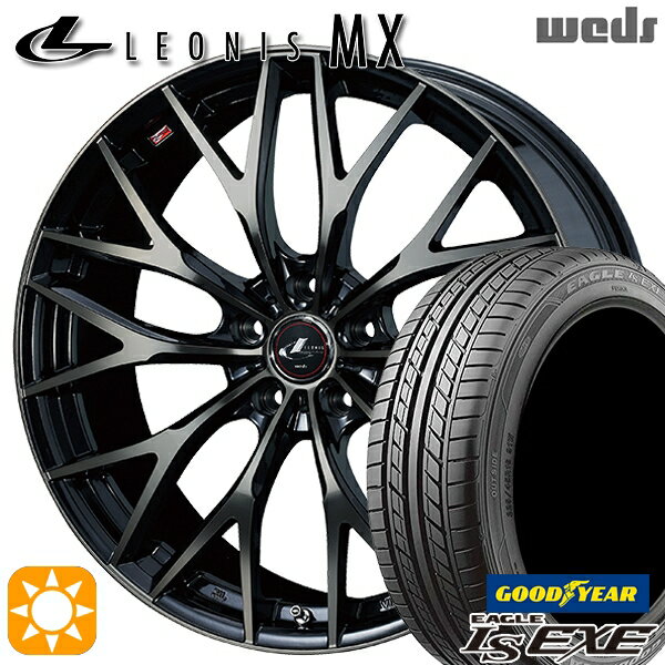 5/15ポイント5倍★215/50R17 95V XL グッドイヤー イーグル LSEXE Weds レオニス MX PBMC/TI (パールブラック ミラーカット/チタントップ) 17インチ 7.0J 5H100 サマータイヤホイールセット