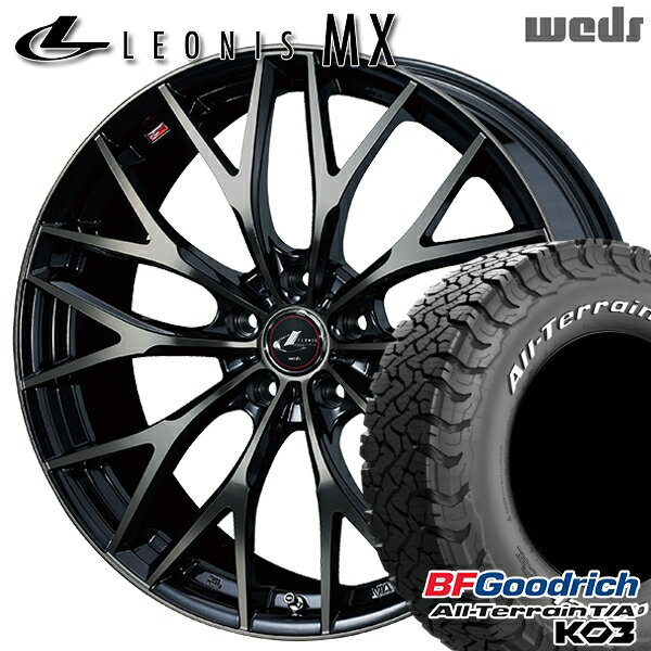 【取付対象】215/70R16 100/97S RWL BFグッドリッチ オールテレーン T/A KO3 Weds レオニス MX PBMC/TI (パールブラック ミラーカット/チタントップ) 16インチ 6.5J 5H114.3 サマータイヤホイールセット
